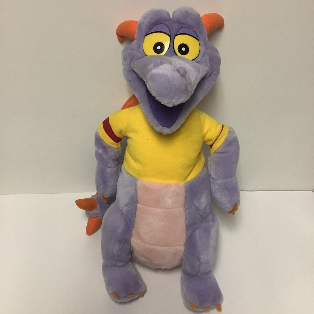 Vintage Disney World Epcot Figment Purple Dragon Plush Puppet Full Body DAMAGED